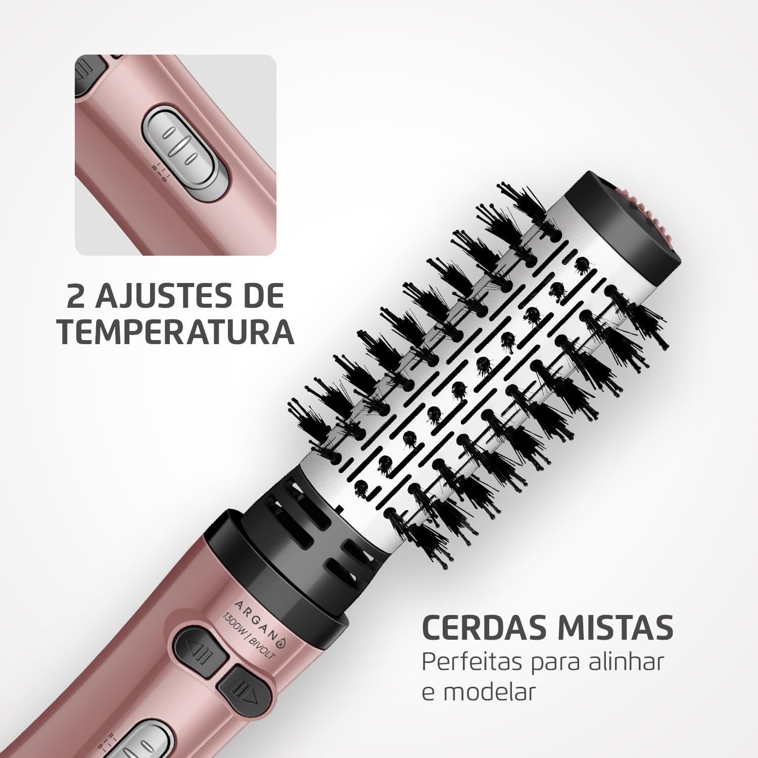 MONDIAL, Escova Rotativa, Golden Rose, 1300W, Bivolt - ERB-12-GR